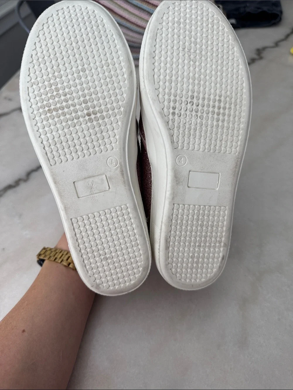 GAP Girls' Pink Glitter Slip-On Sneakers
